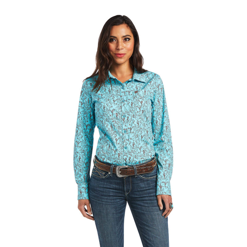 Ariat Hemden Damen - Kirby Stretch Blau ( KEOJF-5427 )